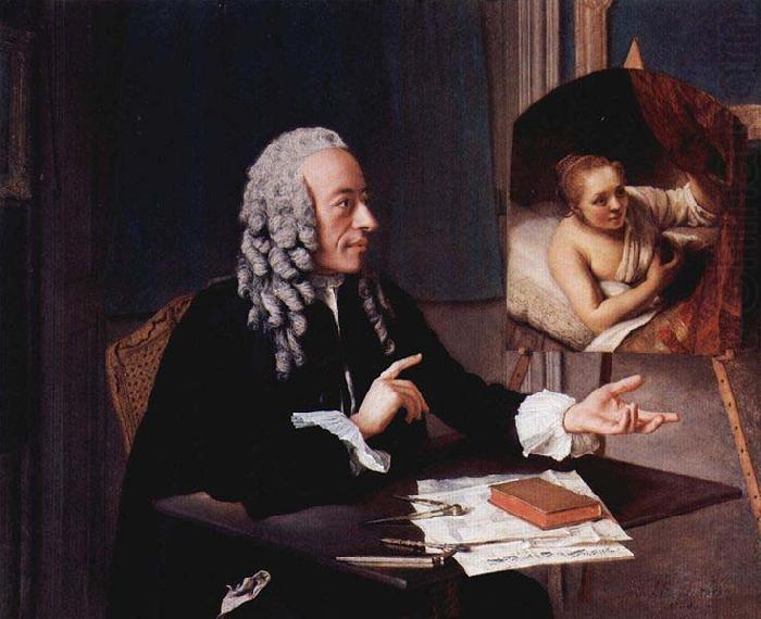 Portrat des Francois Tronchin mit seinem Rembrandt-Gemalde, Jean-Etienne Liotard